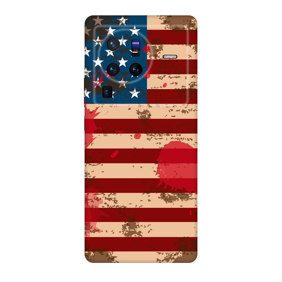 Grunge USA Flag Original Polycarbonate Back Case for Vivo X80