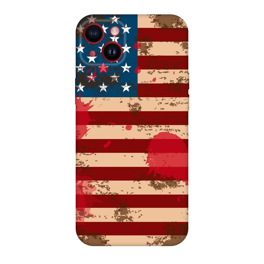 Grunge USA Flag Original Polycarbonate Back Case for iPhone 14 Plus