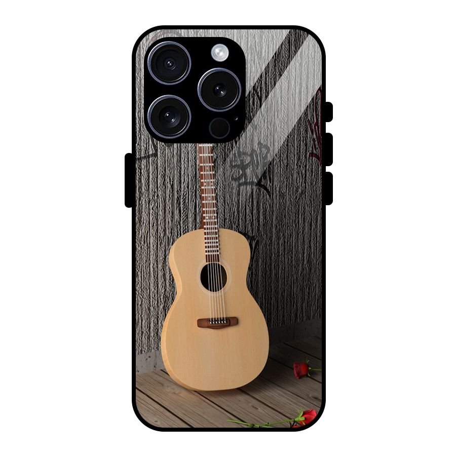 Guitar Classic Glass Back Case for iPhone 15 Pro