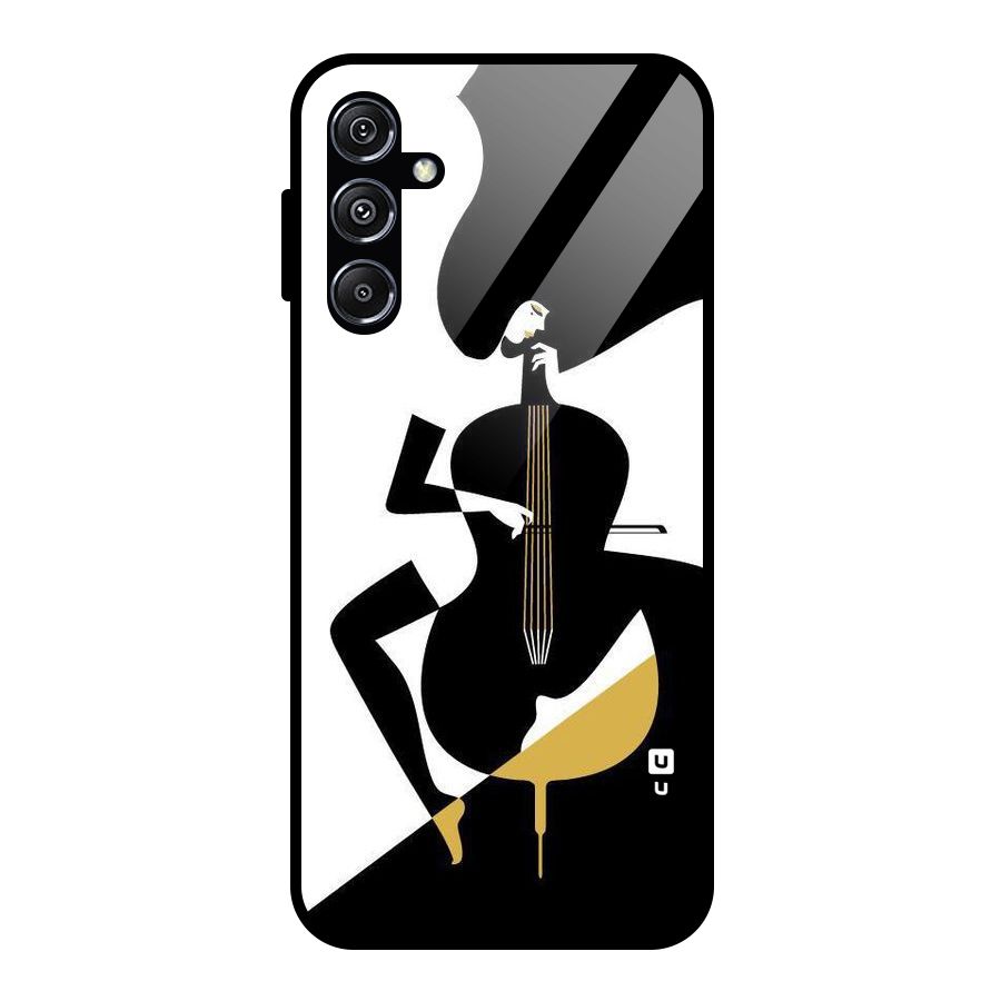 Guitar Women Glass Back Case for Galaxy M34 5G