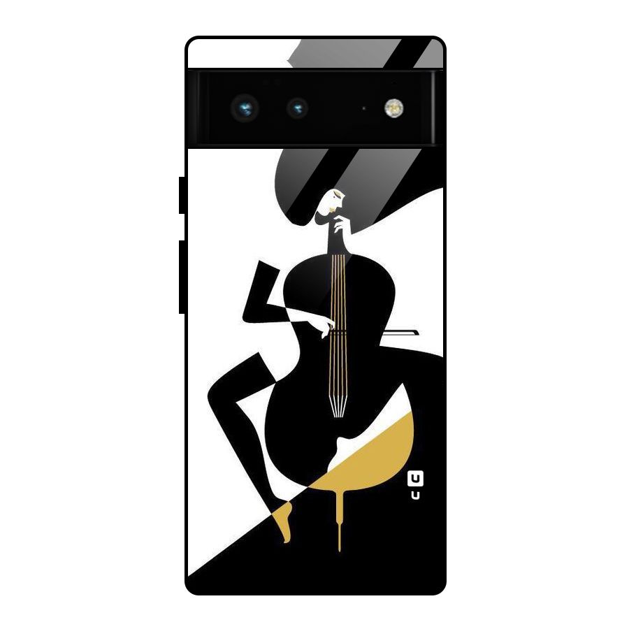Guitar Women Glass Back Case for Google Pixel 6