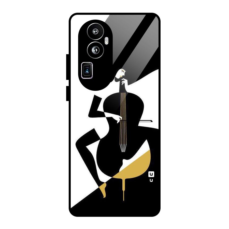 Guitar Women Glass Back Case for Oppo Reno10 Pro Plus