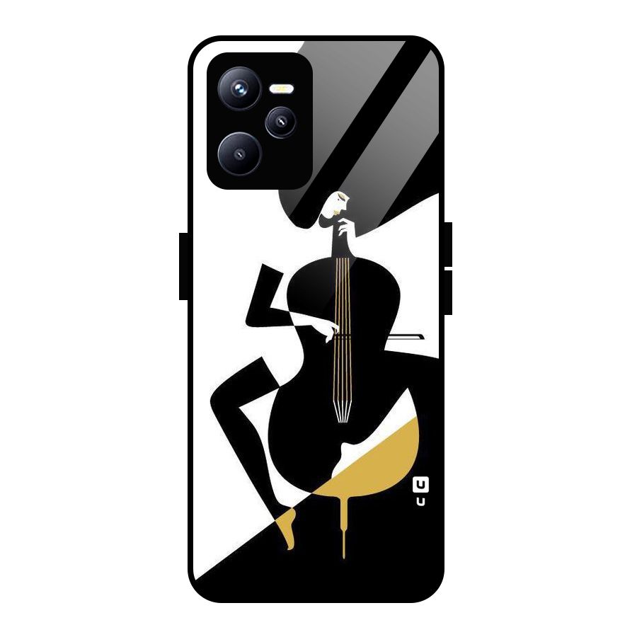 Guitar Women Glass Back Case for Realme C35