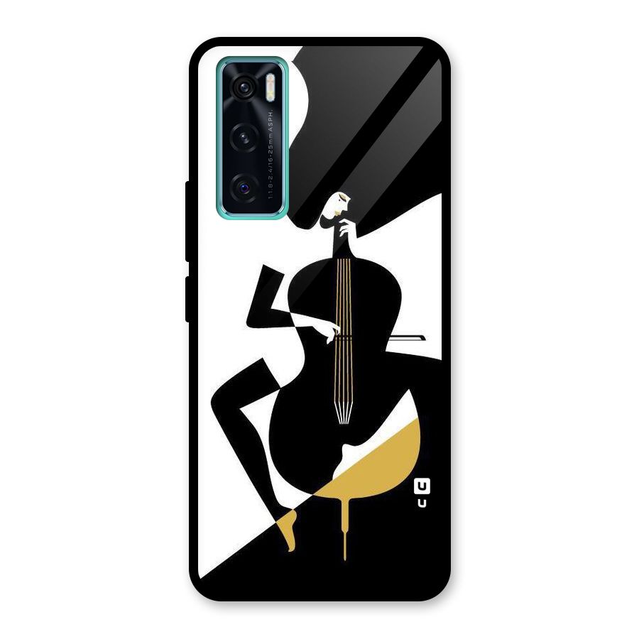 Guitar Women Glass Back Case for Vivo V20 SE