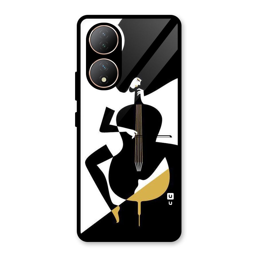 Guitar Women Glass Back Case for Vivo Y100