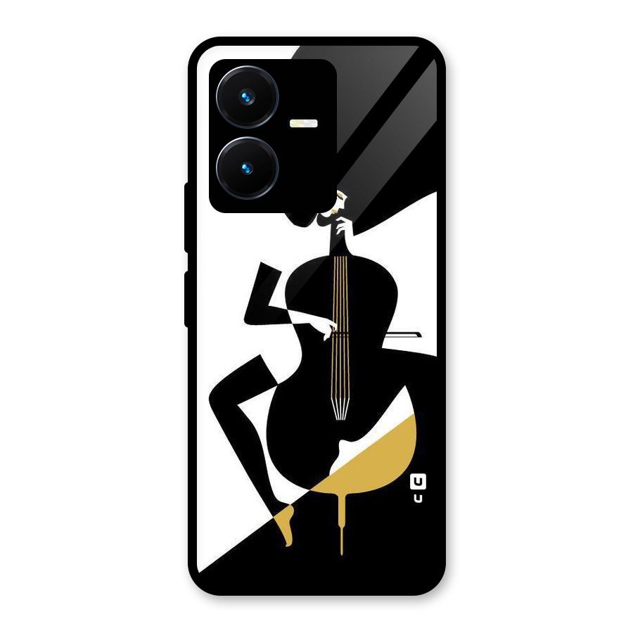 Guitar Women Glass Back Case for Vivo Y22s