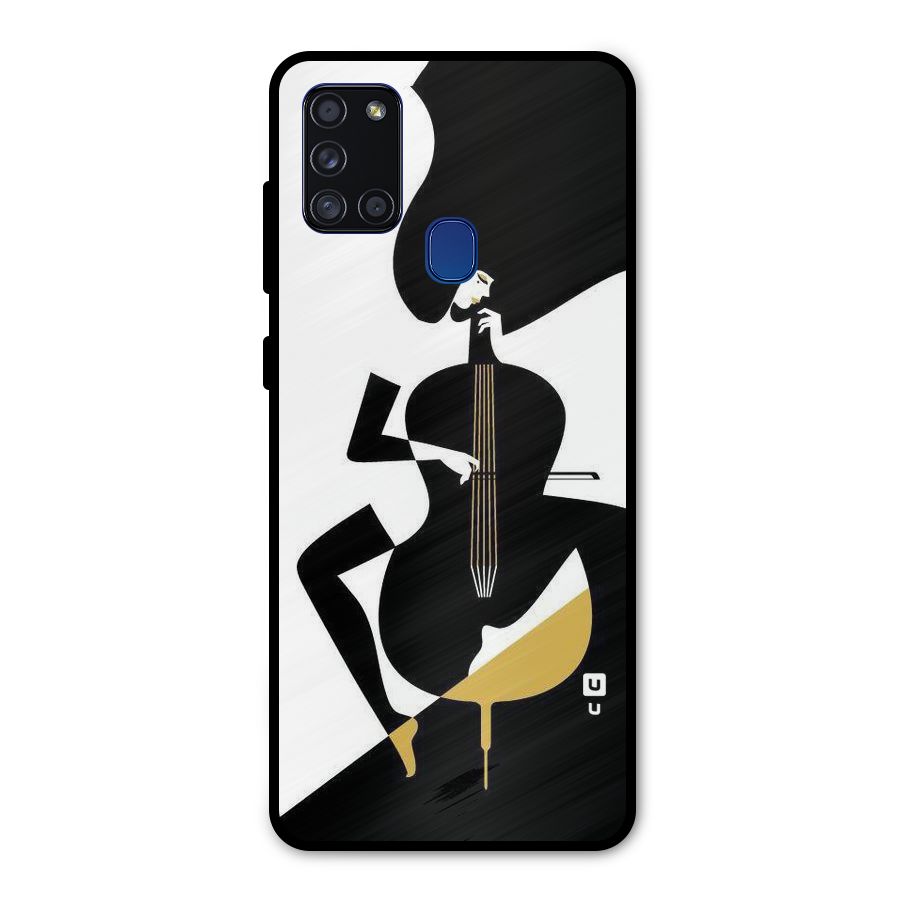 Guitar Women Metal Back Case for Galaxy A21s