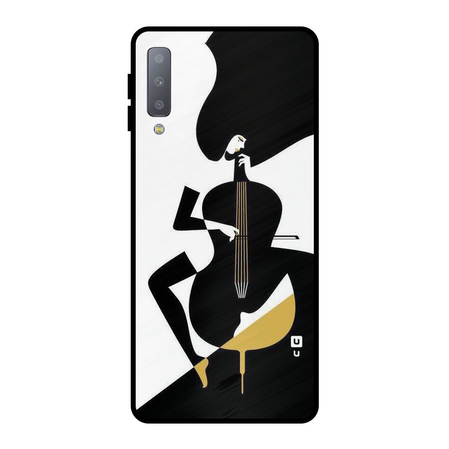 Guitar Women Metal Back Case for Galaxy A7 (2018)