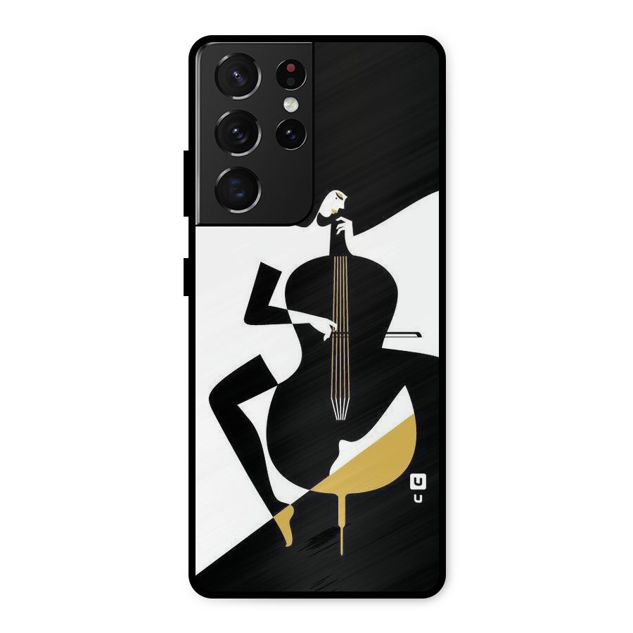 Guitar Women Metal Back Case for Galaxy S21 Ultra 5G