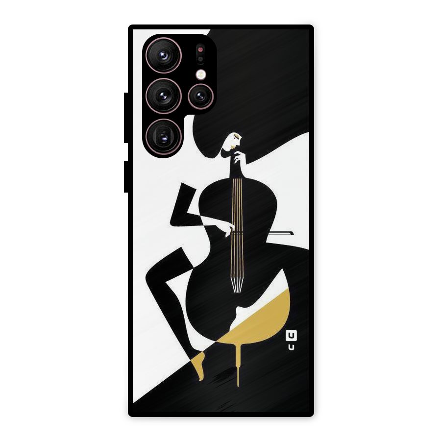 Guitar Women Metal Back Case for Galaxy S22 Ultra 5G