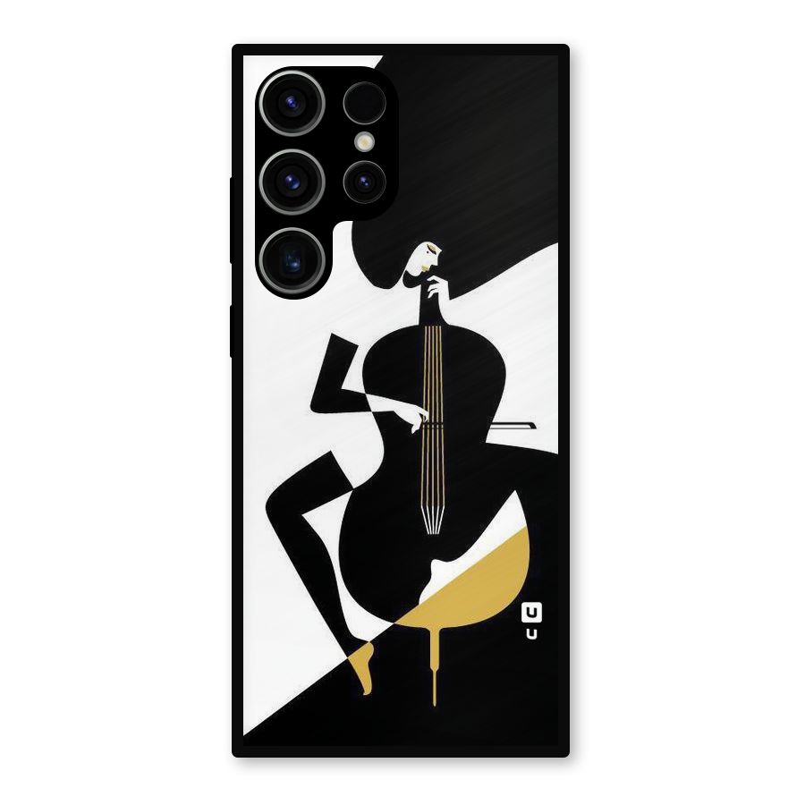 Guitar Women Metal Back Case for Galaxy S23 Ultra