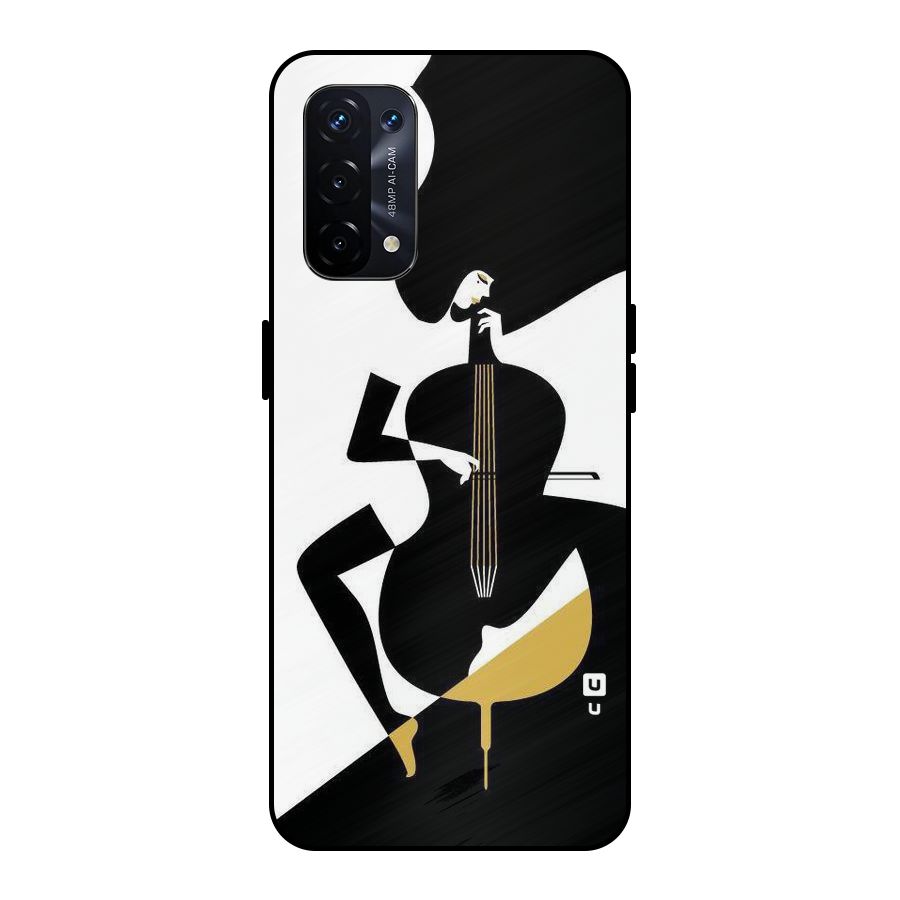 Guitar Women Metal Back Case for Oppo A74 5G
