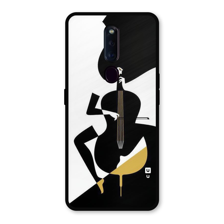 Guitar Women Metal Back Case for Oppo F11 Pro