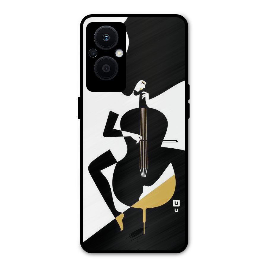 Guitar Women Metal Back Case for Oppo F21s Pro 5G