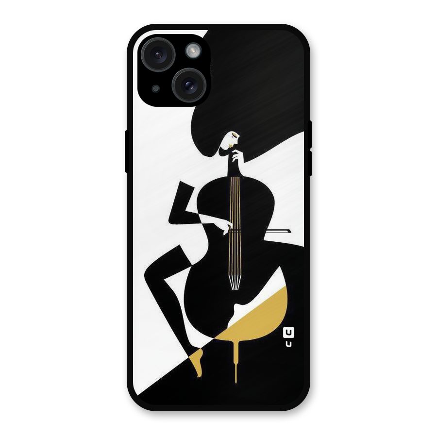 Guitar Women Metal Back Case for iPhone 15 Plus