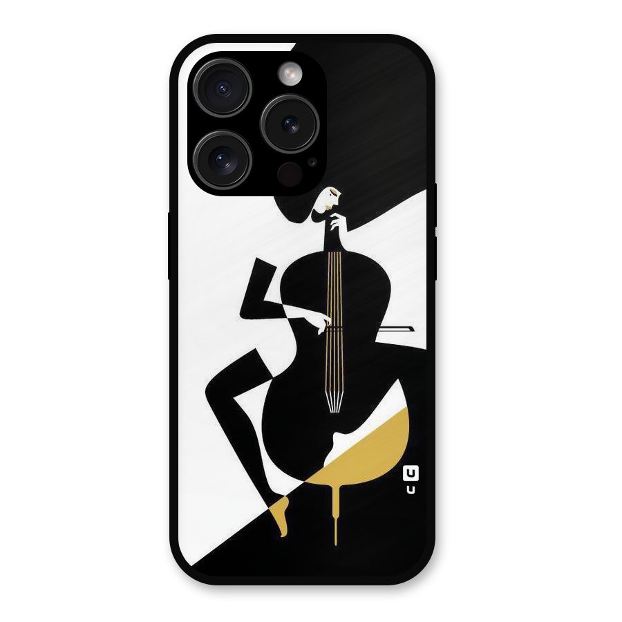 Guitar Women Metal Back Case for iPhone 15 Pro