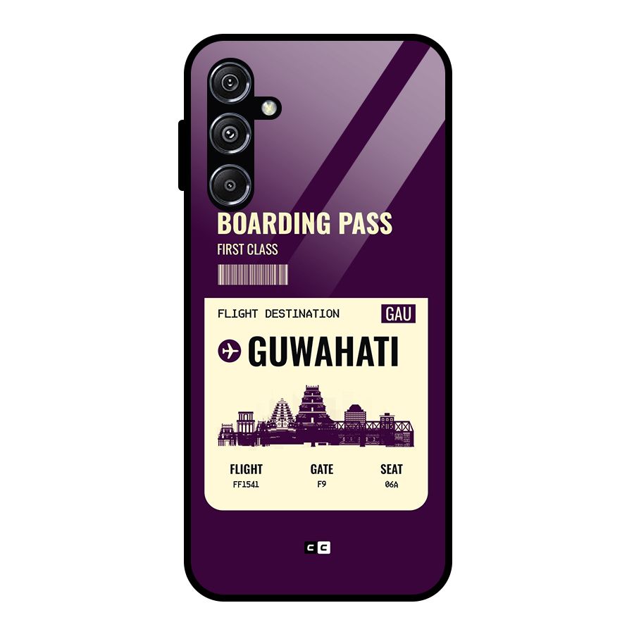 Guwahati Boarding Pass Glass Back Case for Galaxy M34 5G