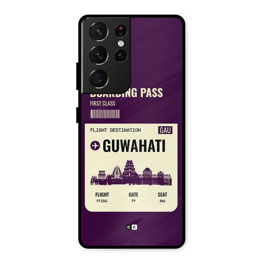 Guwahati Boarding Pass Metal Back Case for Galaxy S21 Ultra 5G