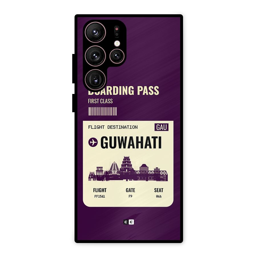 Guwahati Boarding Pass Metal Back Case for Galaxy S22 Ultra 5G