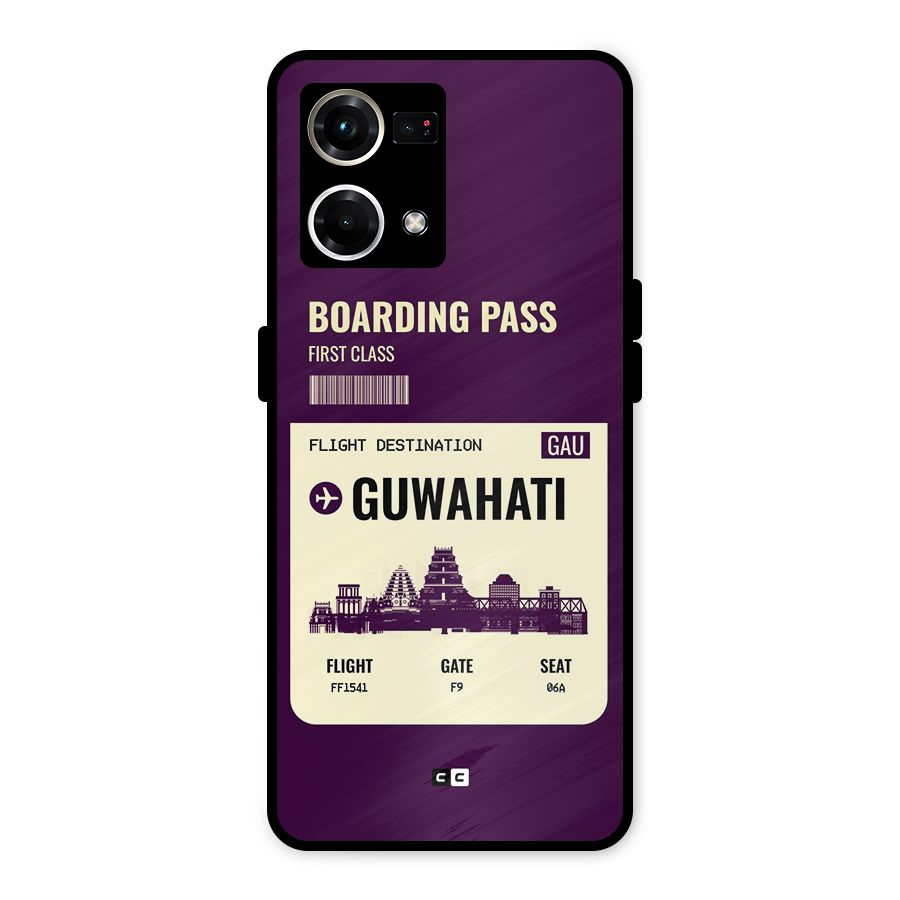 Guwahati Boarding Pass Metal Back Case for Oppo F21 Pro 4G