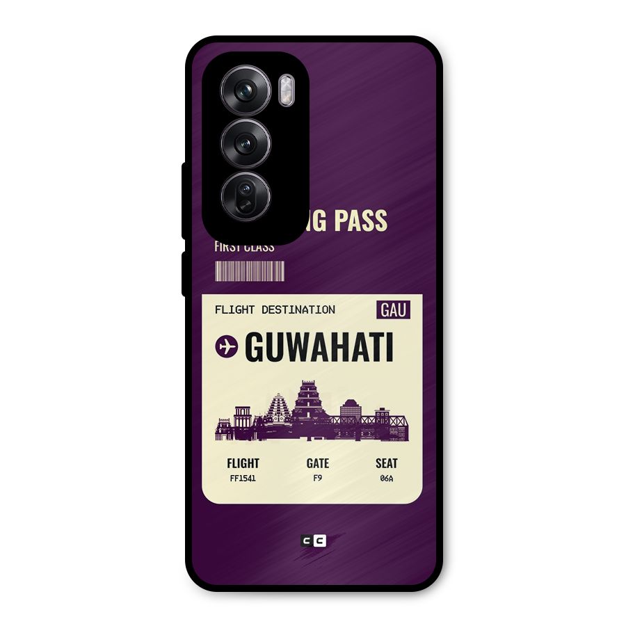 Guwahati Boarding Pass Metal Back Case for Oppo Reno12 Pro