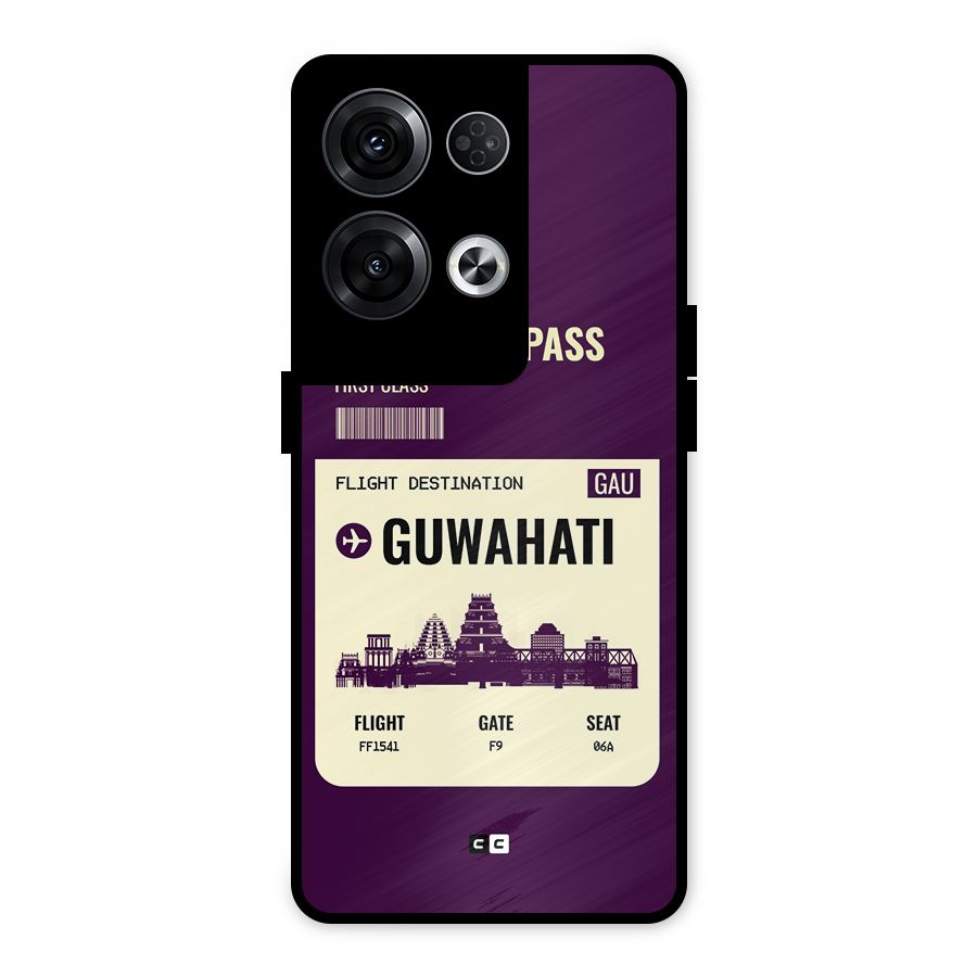 Guwahati Boarding Pass Metal Back Case for Oppo Reno8 Pro 5G