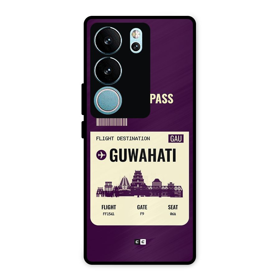 Guwahati Boarding Pass Metal Back Case for Vivo V29 Pro