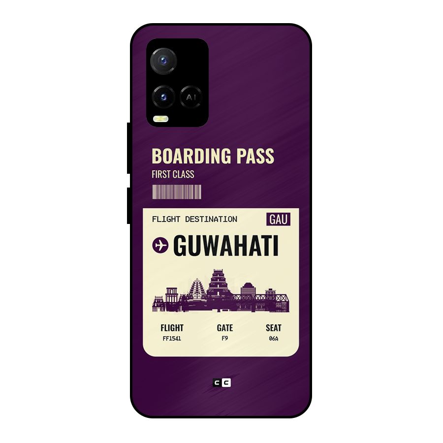 Guwahati Boarding Pass Metal Back Case for Vivo Y21T