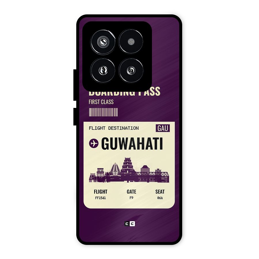 Guwahati Boarding Pass Metal Back Case for Xiaomi 14 Pro