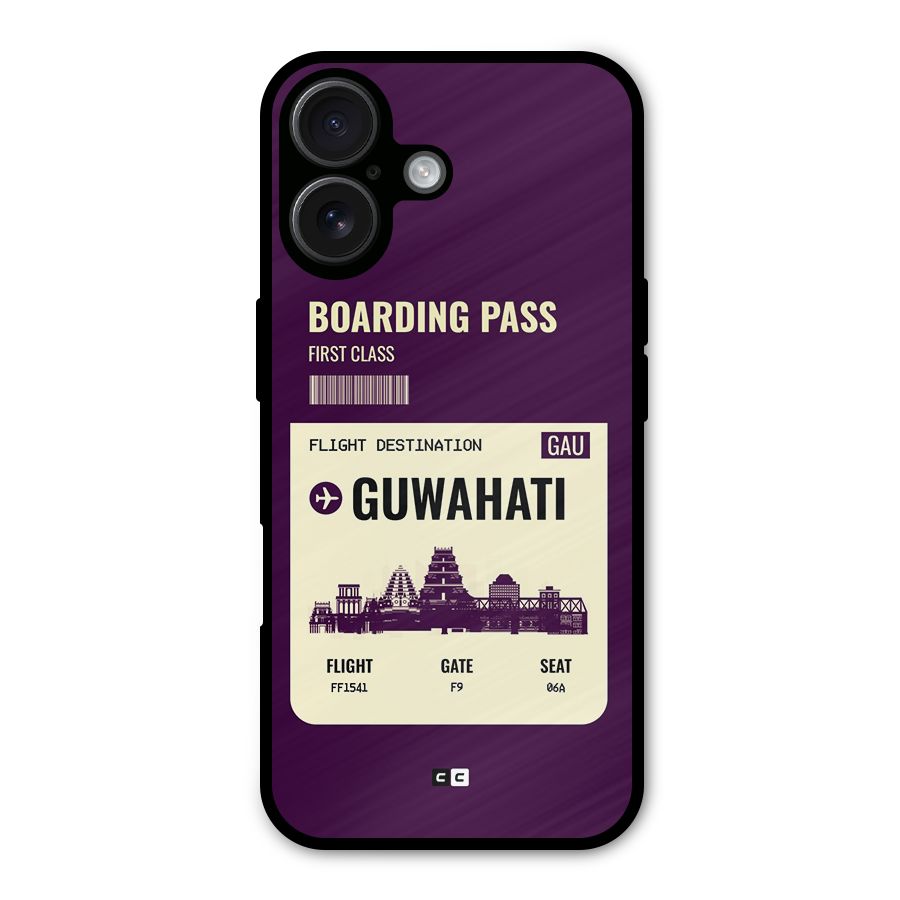 Guwahati Boarding Pass Metal Back Case for iPhone 16