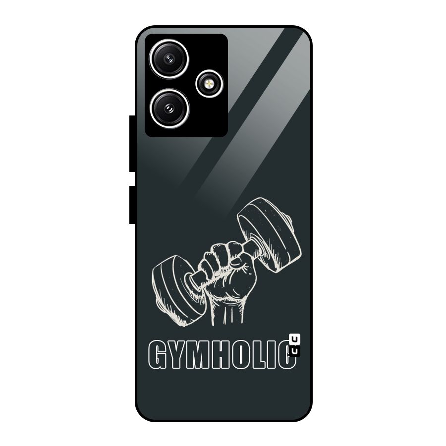 Gymholic Design Glass Back Case for Poco M6 Pro