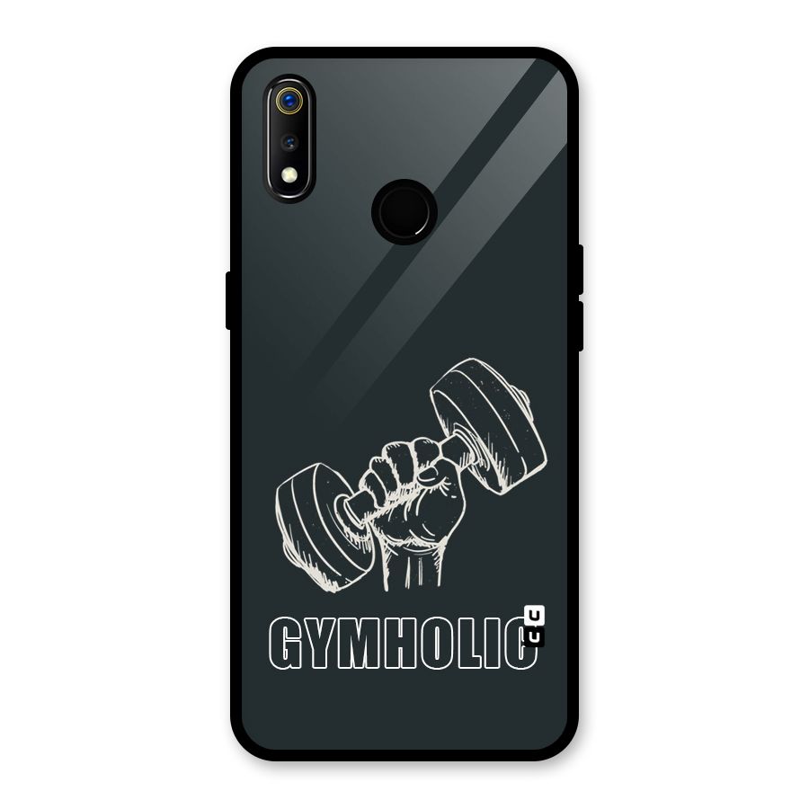 Gymholic Design Glass Back Case for Realme 3