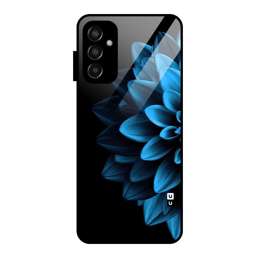 Half Blue Flower Glass Back Case for Galaxy F13