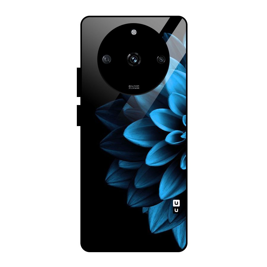 Half Blue Flower Glass Back Case for Realme Narzo 60 5G