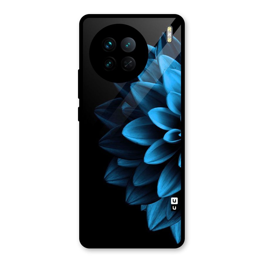 Half Blue Flower Glass Back Case for Vivo X90