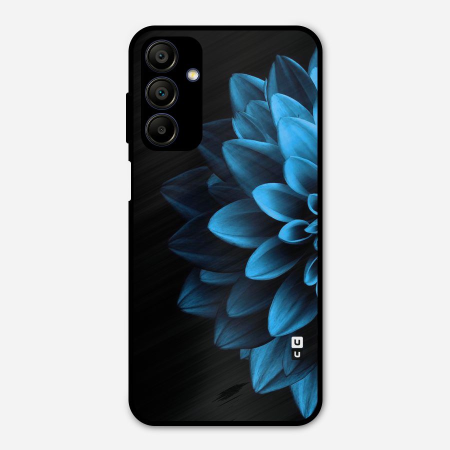 Half Blue Flower Metal Back Case for Galaxy A15 5G