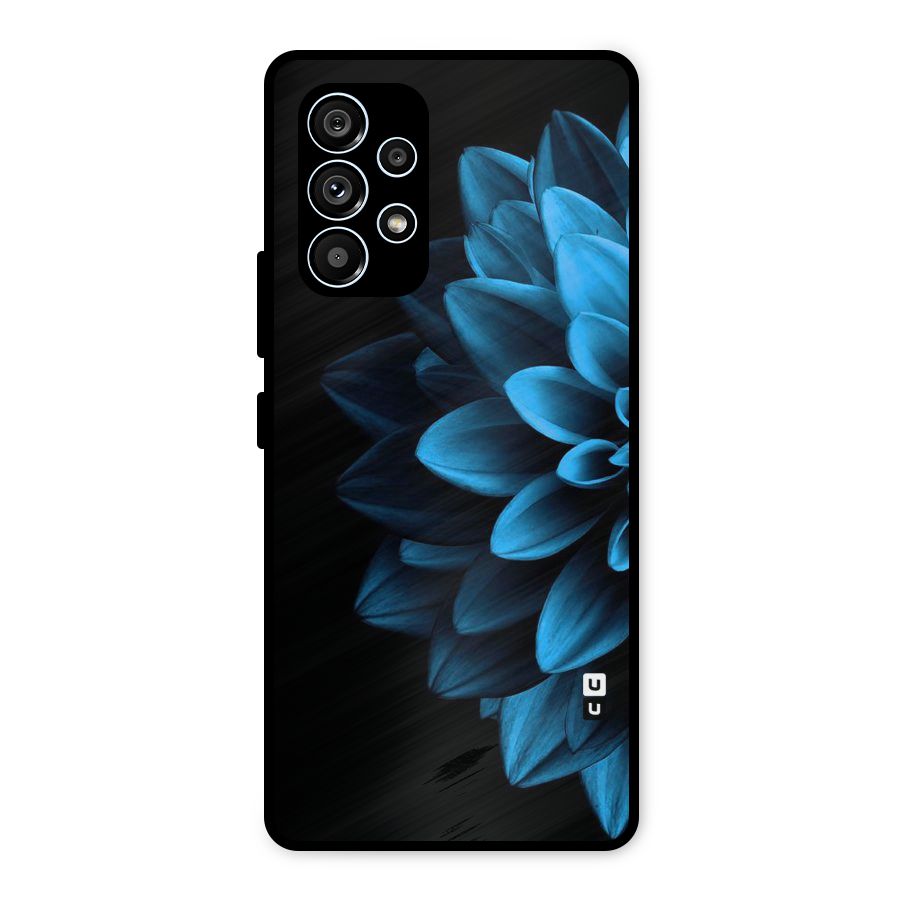 Half Blue Flower Metal Back Case for Galaxy A53 5G