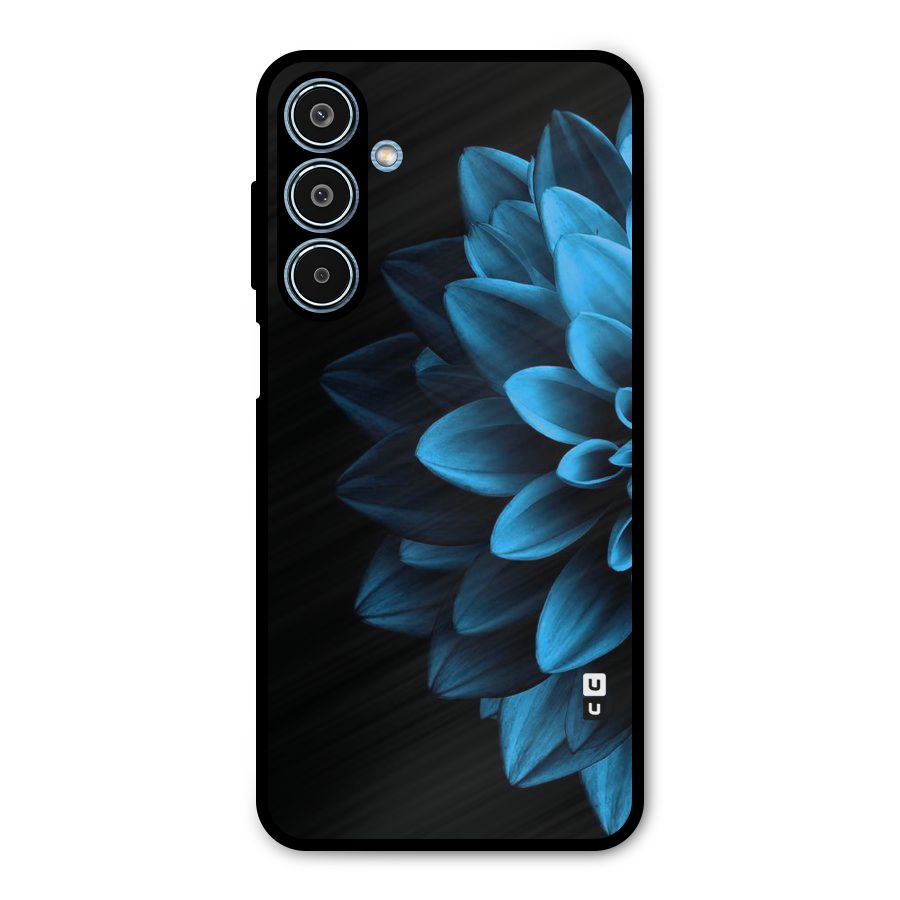 Half Blue Flower Metal Back Case for Galaxy M35