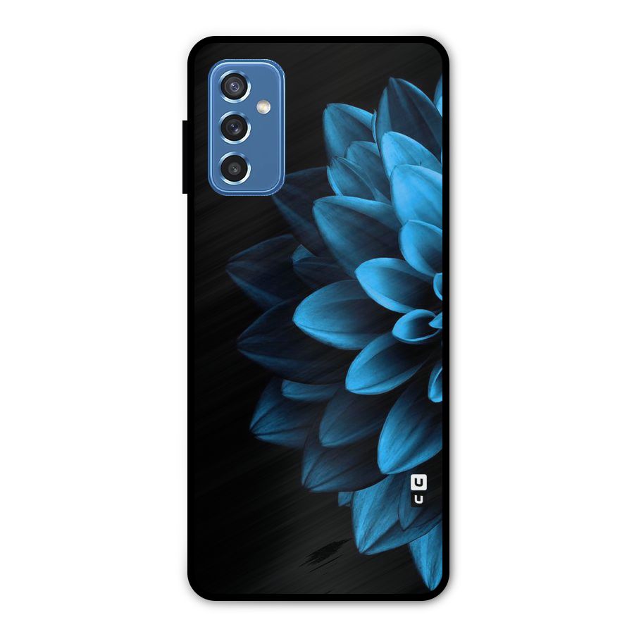 Half Blue Flower Metal Back Case for Galaxy M52 5G