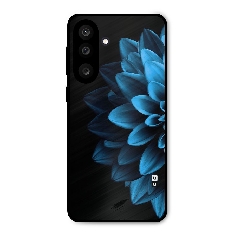 Half Blue Flower Metal Back Case for Galaxy M56