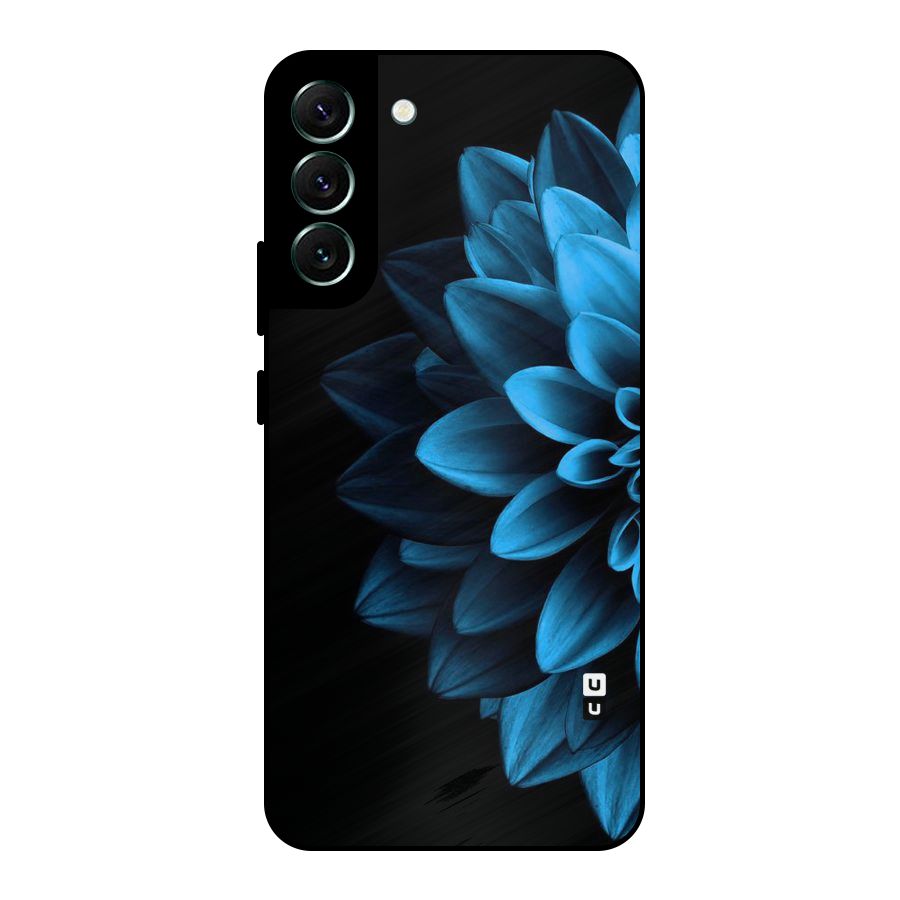 Half Blue Flower Metal Back Case for Galaxy S22 Plus 5G