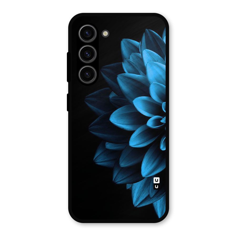 Half Blue Flower Metal Back Case for Galaxy S23