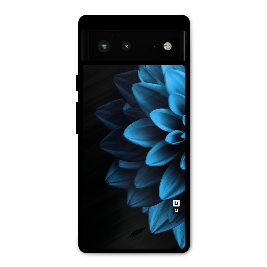 Half Blue Flower Metal Back Case for Google Pixel 6