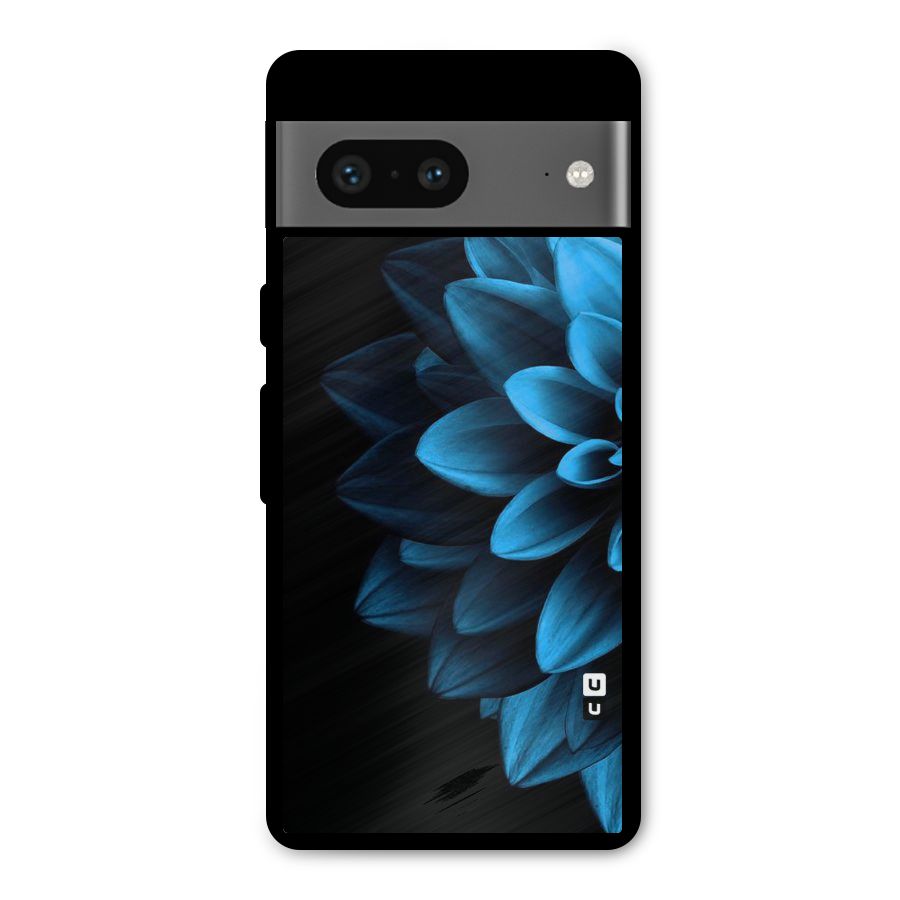 Half Blue Flower Metal Back Case for Google Pixel 7