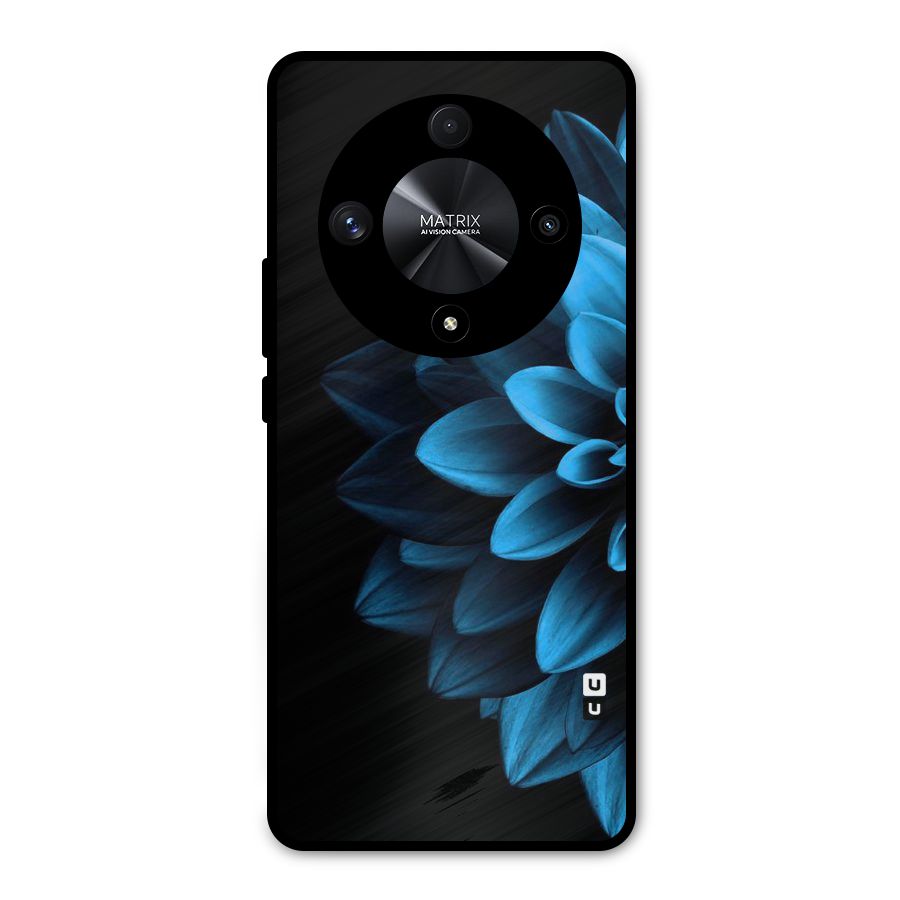 Half Blue Flower Metal Back Case for Honor X9b