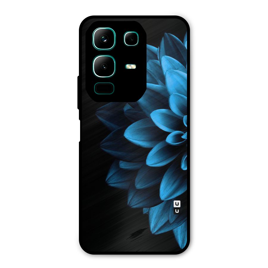 Half Blue Flower Metal Back Case for Infinix Note 50x