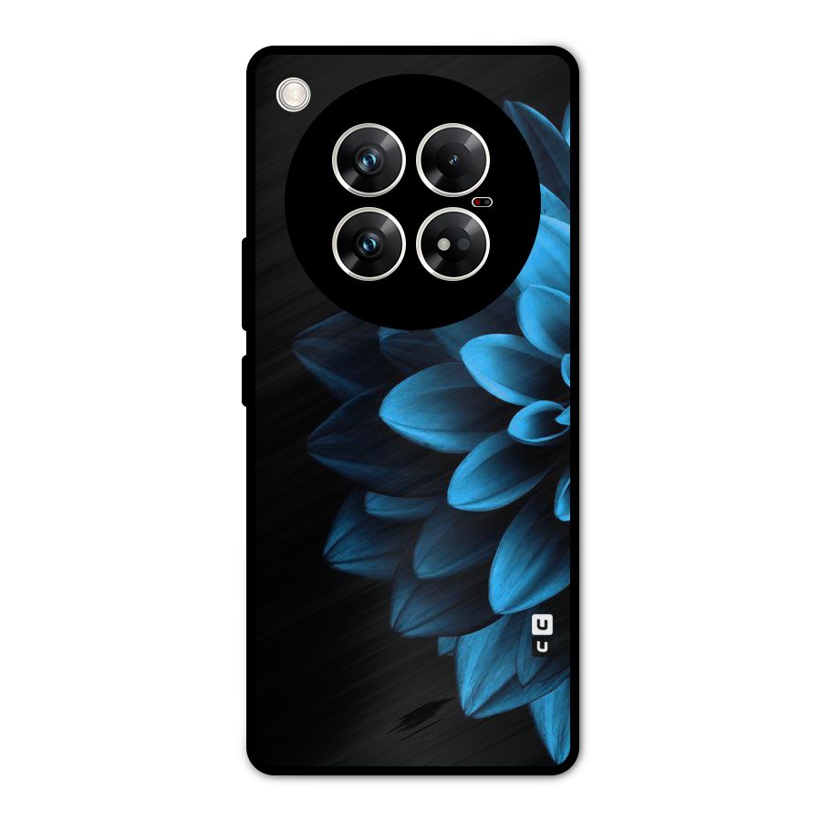 Half Blue Flower Metal Back Case for Infinix Zero 40 5G