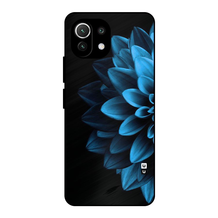 Half Blue Flower Metal Back Case for Mi 11 Lite