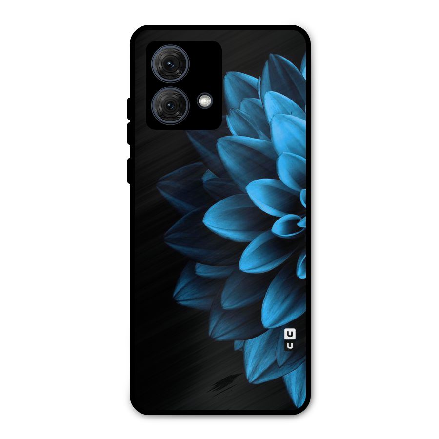 Half Blue Flower Metal Back Case for Moto G84