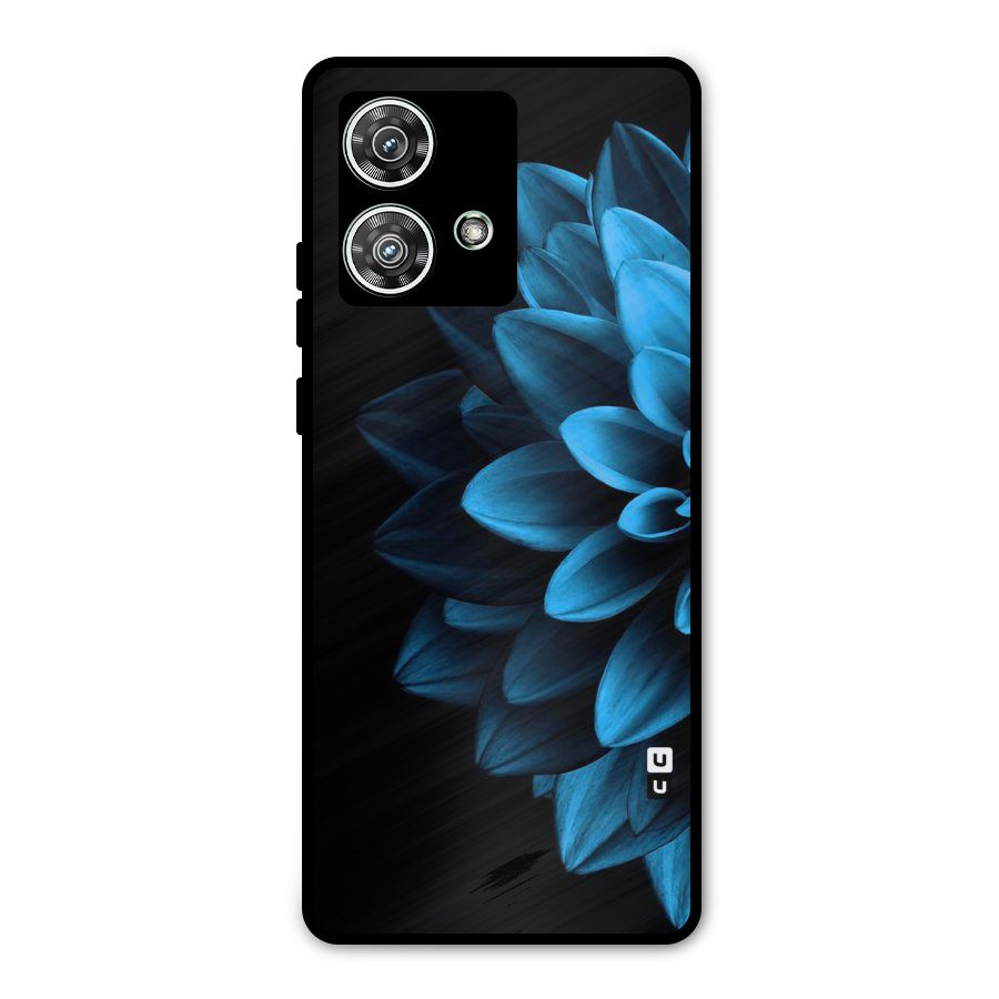 Half Blue Flower Metal Back Case for Motorola Edge 40 Neo